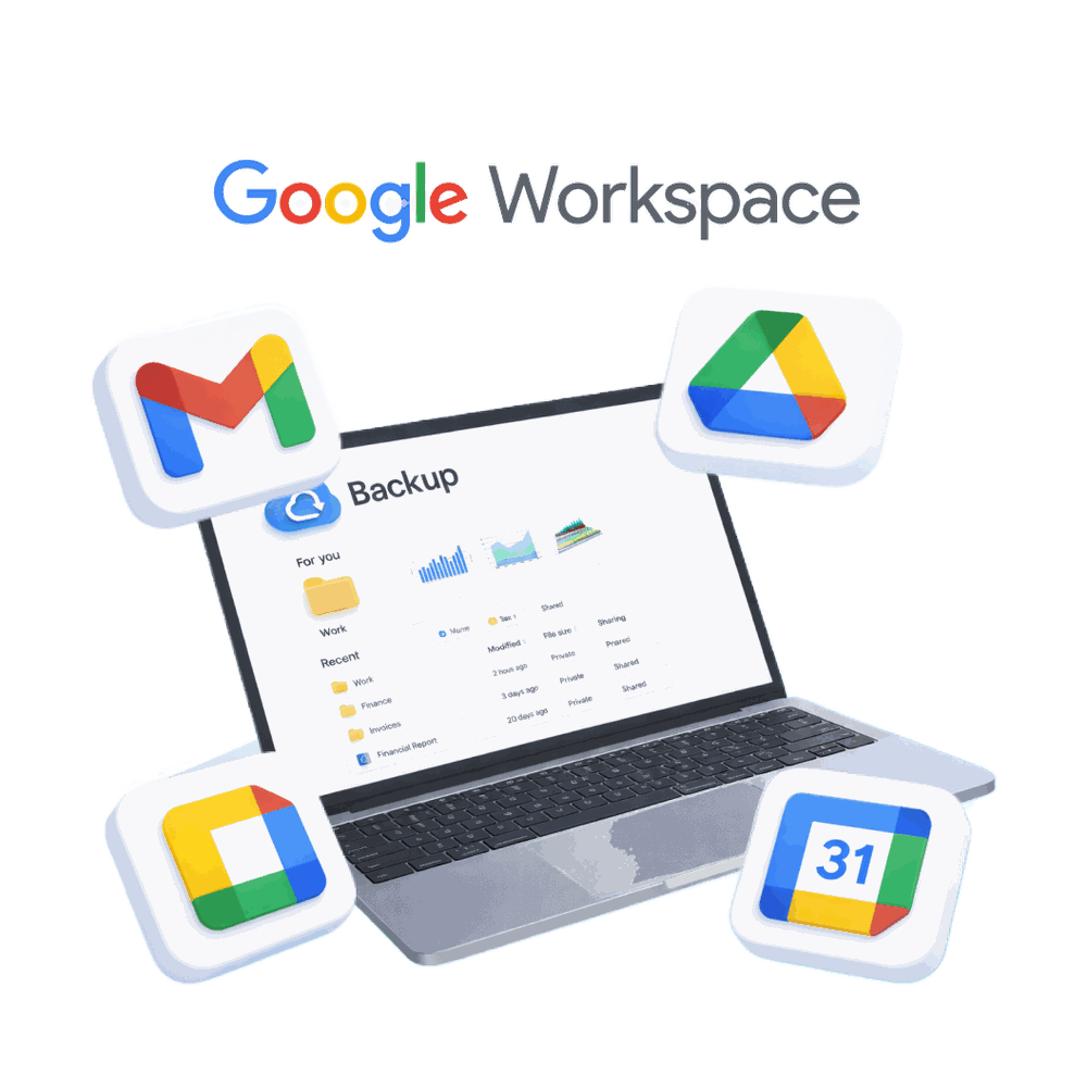 Google-Workspace-Backup mit Mindtime: Gmail, Drive, Kalender und Kontakte