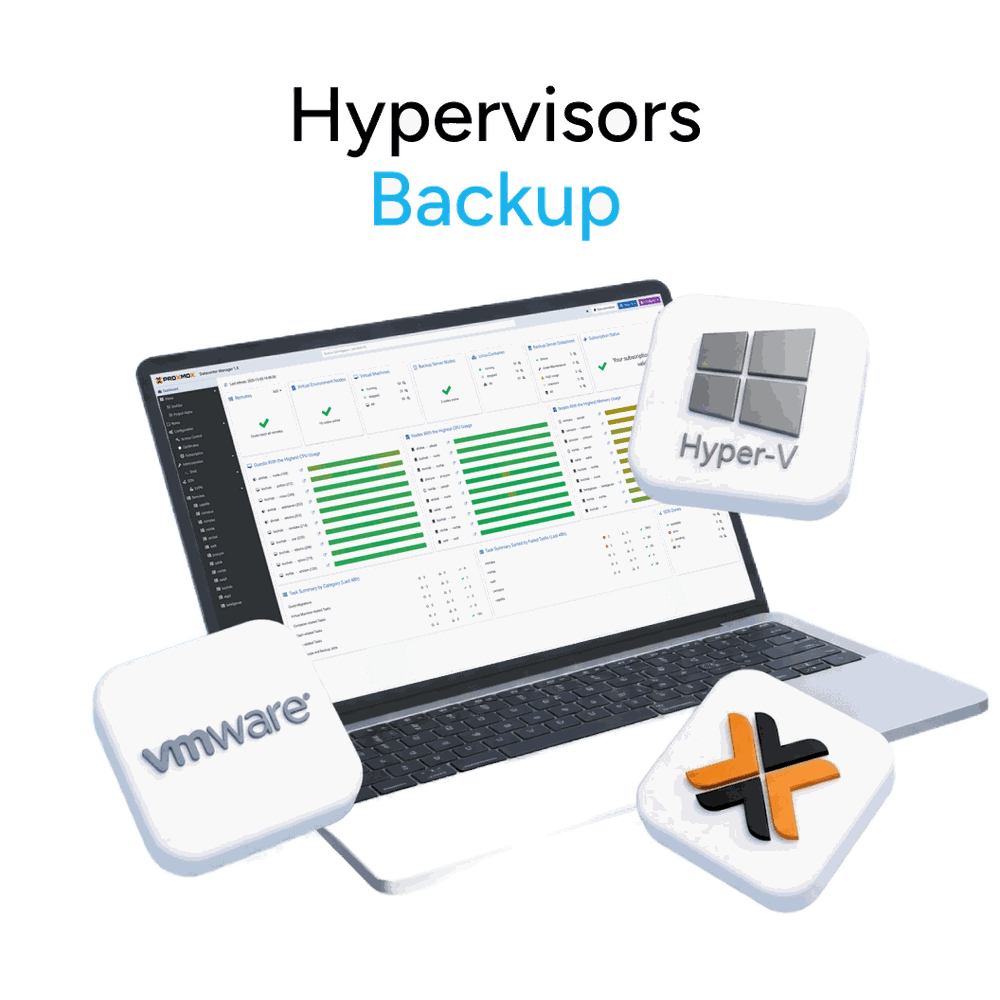 Hypervisor-Backup mit Mindtime: virtuelle Maschinen unter VMware, Hyper-V und Proxmox